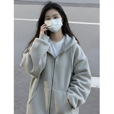 黑色秋冬季卫衣外套女2025新款