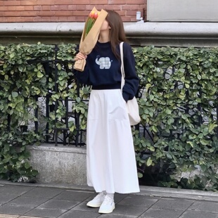 藏蓝色小个子卫衣女款短款圆领2026新款爆款秋冬加绒加厚保暖上衣