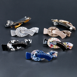 小号轻巧半扎一字弹簧夹后脑勺顶夹发夹镶钻韩国轻奢横夹发卡发饰