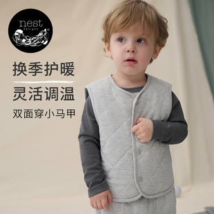 Designs宝宝背心儿童天竹绒加厚马甲秋冬休闲上衣外出家居服 Nest