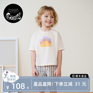 男童短袖 Nest Designs PR小云朵童装 儿童女童速干 T恤上衣夏装