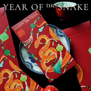 Danny画画原创蛇年2025新年红包压岁钱千元百元利是封