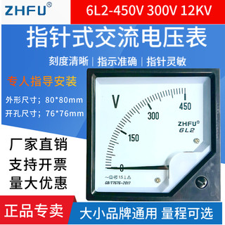 6L2-V指针式柜体仪表交流发电机电压表6L2-450V250V300V500V12KV