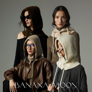 Bananamoon可闲可甜巴拉克拉法两用帽秘鲁羊驼羊毛混纺套头帽