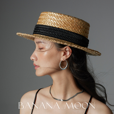Bananamoon平顶草帽出游逛街