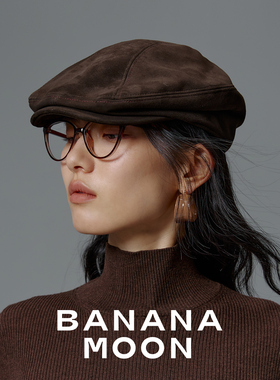 复古摩登都市_欧洲进口麂皮质羊皮鸭舌帽立体剪裁时尚文艺画家帽