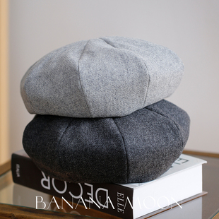 Banana moon天生的爆款 老钱风羊毛八角帽显脸小超好戴经典贝雷帽