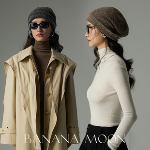 Bananamoon刚需_秘鲁羊驼马海毛混纺_极简慵懒大帽兜丰盈软套头帽