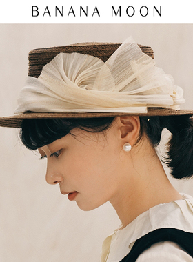 不退换手作超法复古草帽女原创收藏版私物平顶帽出游度假遮阳帽