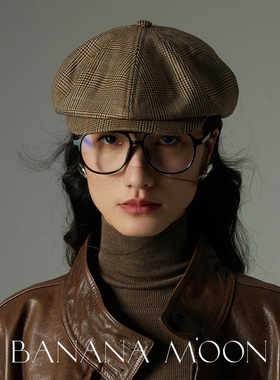 MIU风学院感减龄_英国国宝MOON英伦复古Bakerboy Cap全羊毛报童帽