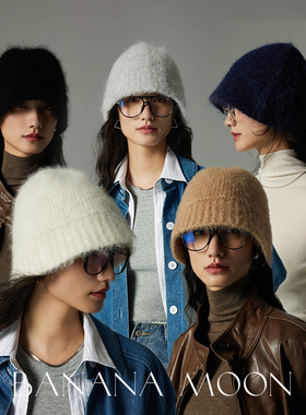 Bananamoon慵懒时髦造型_经典时髦秘鲁羊驼渔夫帽毛茸茸保暖盆帽