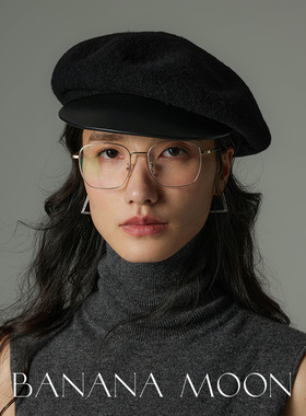 Bananamoon高时髦 定纺110支澳洲进口羊毛报童帽秋冬羊皮画家帽