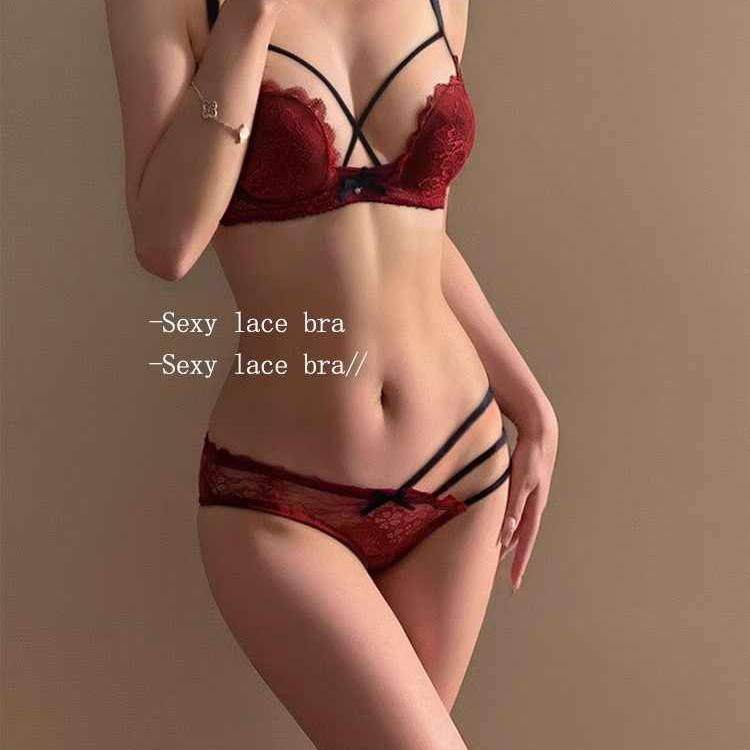 法式半杯性感蕾丝少女内衣小胸聚拢显大收副乳上托纯欲文胸罩套装