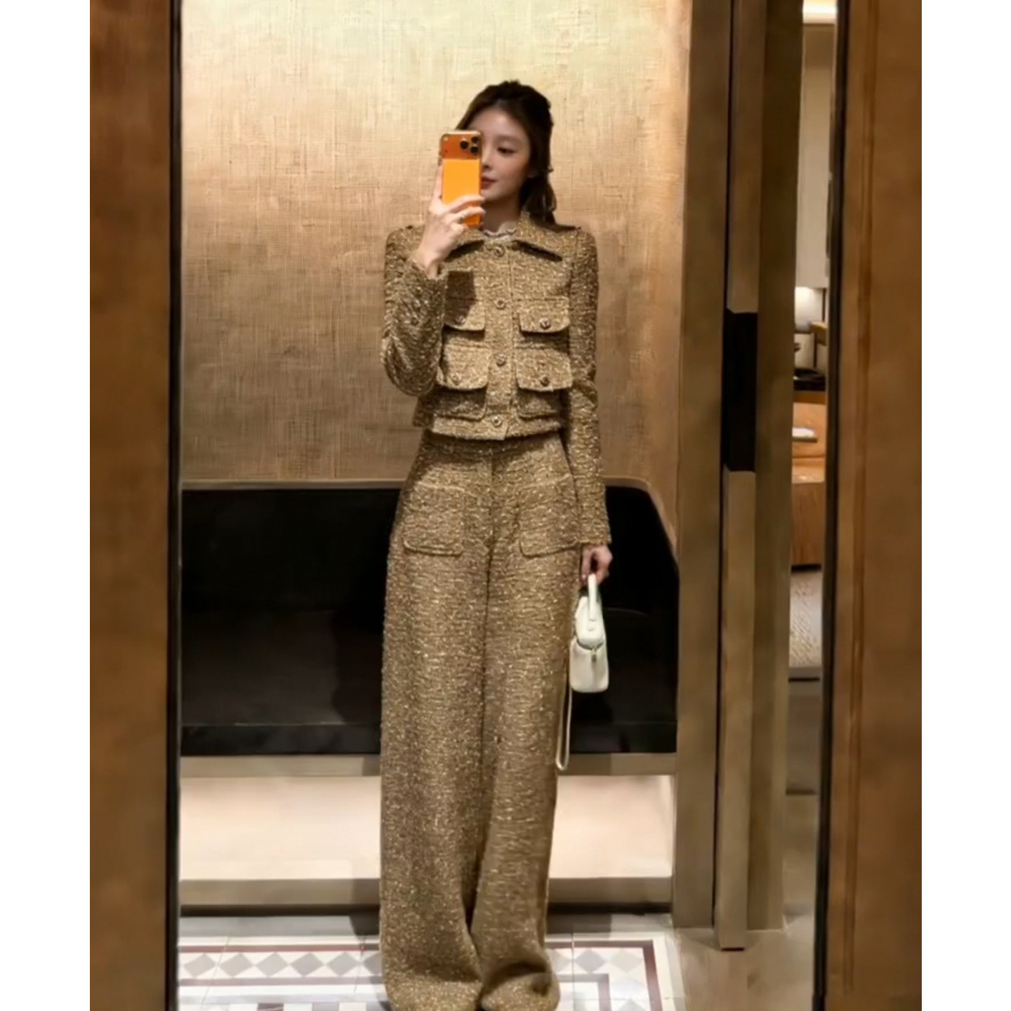 韩系高级感老钱风轻奢气质名媛粗花呢外套阔腿裤小香风套装女秋冬,女装/女士精品,时尚套装,淘宝优惠券,粉丝福利购,淘宝优惠卷