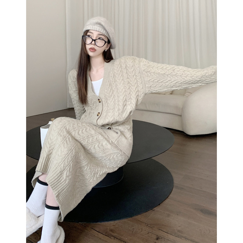 针织套装女2025秋冬新款小香风高级感宽松针织开衫半身裙两件套潮,女装/女士精品,时尚套装,淘宝优惠券,粉丝福利购,淘宝优惠卷