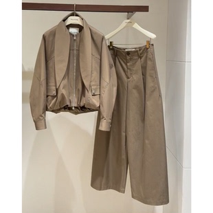 淡人高知穿搭一整套欧货时髦洋气设计感夹克外套阔腿裤 两件套春季