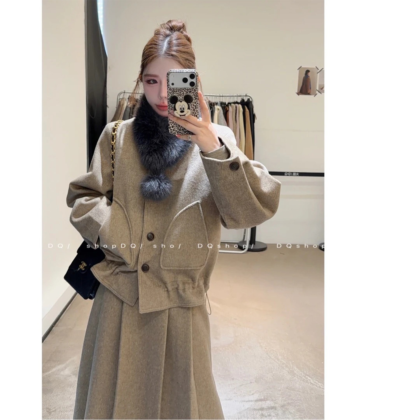 韩系高级感2026超火冬装套装气质复古小香风毛呢外套半身裙两件套,女装/女士精品,时尚套装,淘宝优惠券,粉丝福利购,淘宝优惠卷