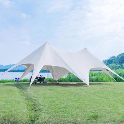 户外双峰蝶形天幕营地野餐露营活动防雨防晒帐篷小重山防暴雨