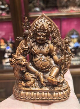 10cm紫铜白财神佛像招财摆件