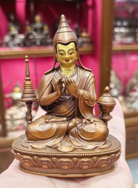 阿底峡/阿底峡尊者/觉沃杰/10cm红铜佛像精品藏传佛堂供奉摆件