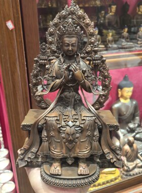 弥勒佛/弥勒菩萨/强巴佛/强巴/28公分红铜佛像梵天佛堂供奉摆件