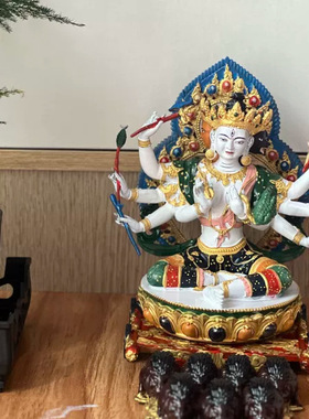 摩利支天/斗姆紫铜摆件15公分佛堂工艺品具光fo母