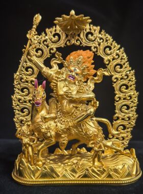 吉祥天母/班丹拉姆/吉祥天女/拉姆/12cm金铜佛像藏传佛堂供奉摆件