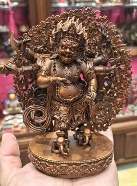 六臂白怙主/白六臂/玛哈嘎拉/大黑天/白玛哈嘎拉/白怙主/15cm佛像