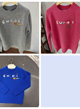 GC 25新款 男女童 英国艺术家插画刺绣毛衣