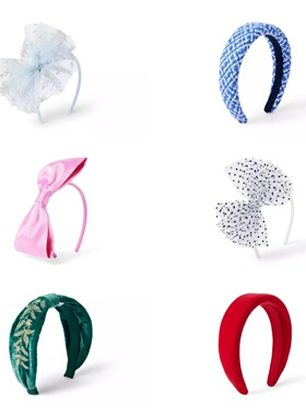 两件5折 Janie and Jack新款女童蝴蝶结发箍建议3-8岁