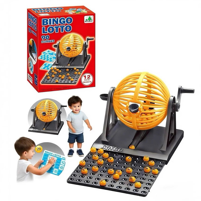 跨境爆款儿童迷你摇奖机手摇宾果游戏机90码桌面抽奖中奖桌游