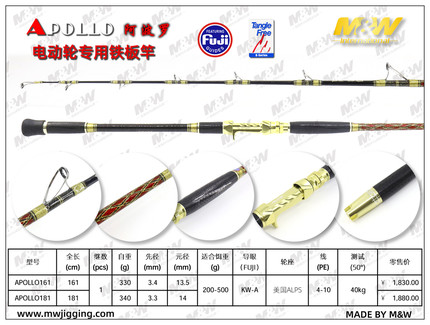 新款M&W阿波罗电动轮铁板竿深海南油海钓鼓轮手持电绞抽铁板专用