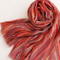 系线条纹围巾披肩两用棉麻丝巾女士Women striped scarf shawl