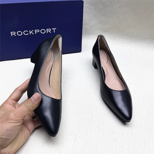 尖头粗跟舒适时装 撤柜时尚 乐步正品 新款 牛皮单鞋 工作鞋 Rockport
