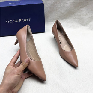 Rockport/乐步舒适尖头细跟舒适3D鞋垫女鞋新款真皮浅口套脚单鞋M