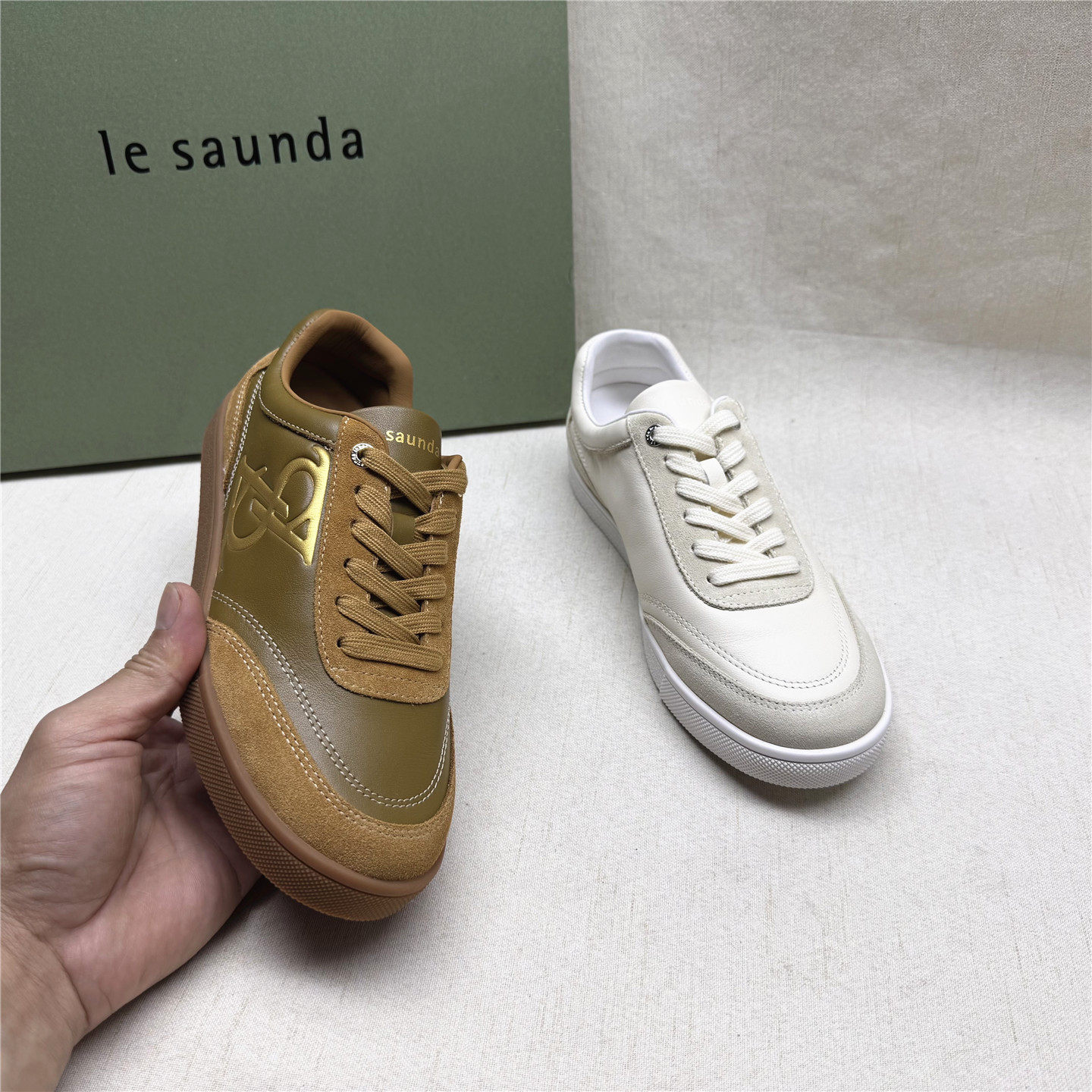 le saunda/莱尔斯丹5M正品时尚圆头软底软面休闲女鞋新款牛皮单鞋