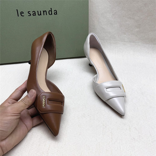 le saunda/莱尔斯丹5M撤柜优雅尖头细跟时装女鞋新款羊皮侧空短靴