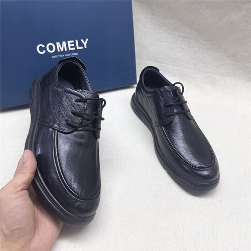 comely/康莉正品撤柜百搭软底舒适休闲男士皮鞋新款牛皮系带单鞋
