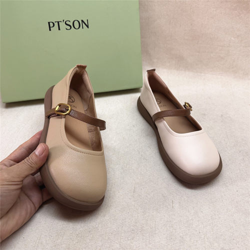PT'SON/百田森正品撤柜厚底舒适玛丽珍鞋女新款面合成底羊皮单鞋