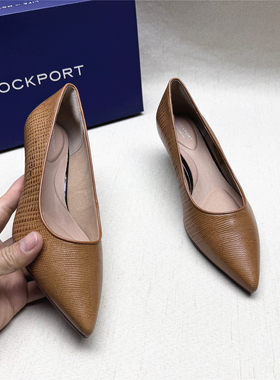Rockport/乐步正品撤柜尖头高跟时装鞋女春秋新款牛皮单鞋清仓M