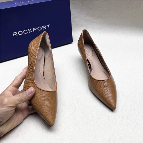 Rockport/乐步正品撤柜尖头高跟时装鞋女春秋新款牛皮单鞋清仓M