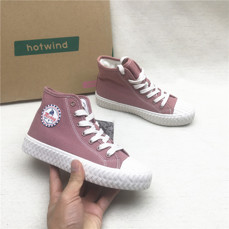 商场正品撤柜时尚厚底交叉绑带高帮帆布鞋女新款织物加绒保暖单鞋