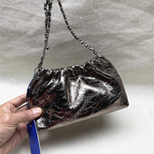 comely 牛剖包 枪色松紧口单肩斜挎链条女包新款 康莉正品 撤柜时尚