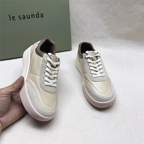 le saunda/莱尔斯丹5M正品撤柜复古厚底休闲女鞋新款羊皮系带单鞋