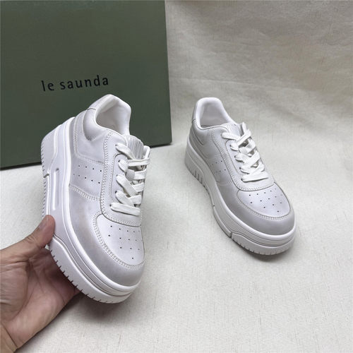 le saunda/莱尔斯丹5M正品撤柜简约厚底休闲运动鞋女新款牛皮单鞋