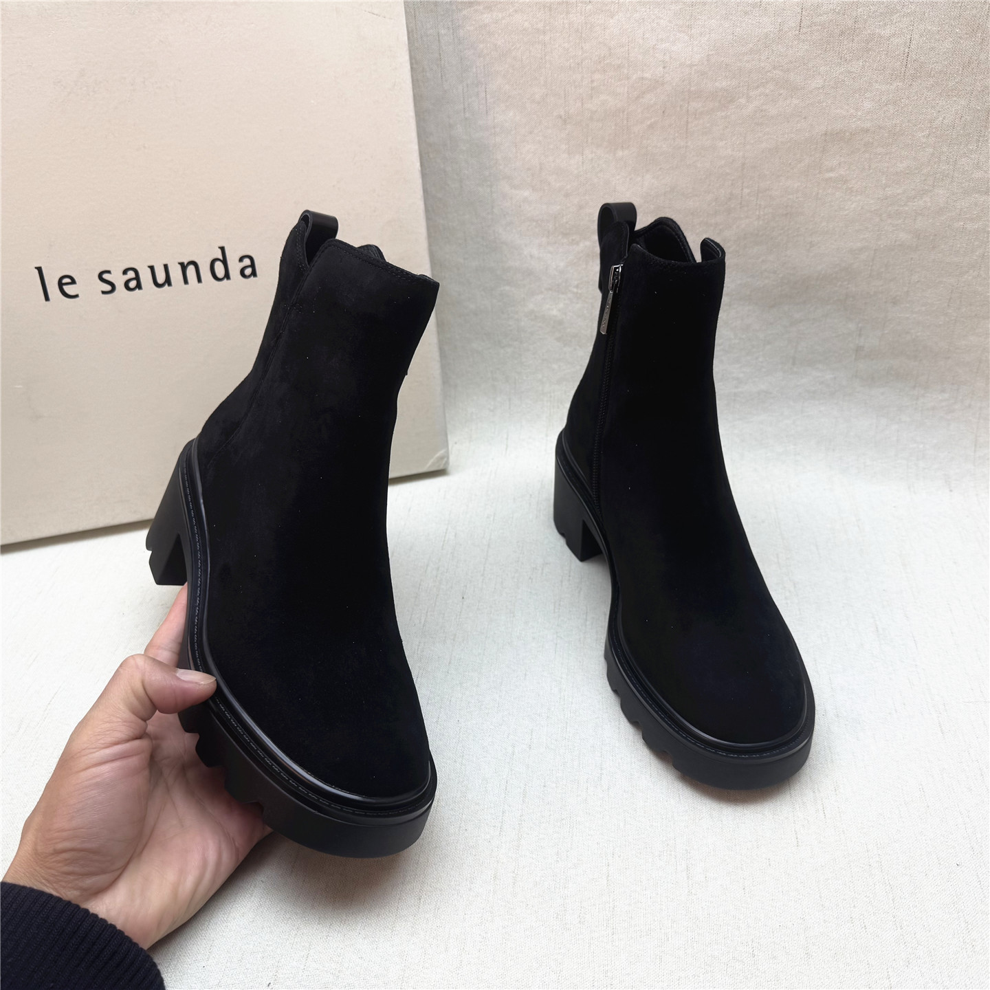 莱尔斯丹正品真皮绒里保暖时装靴