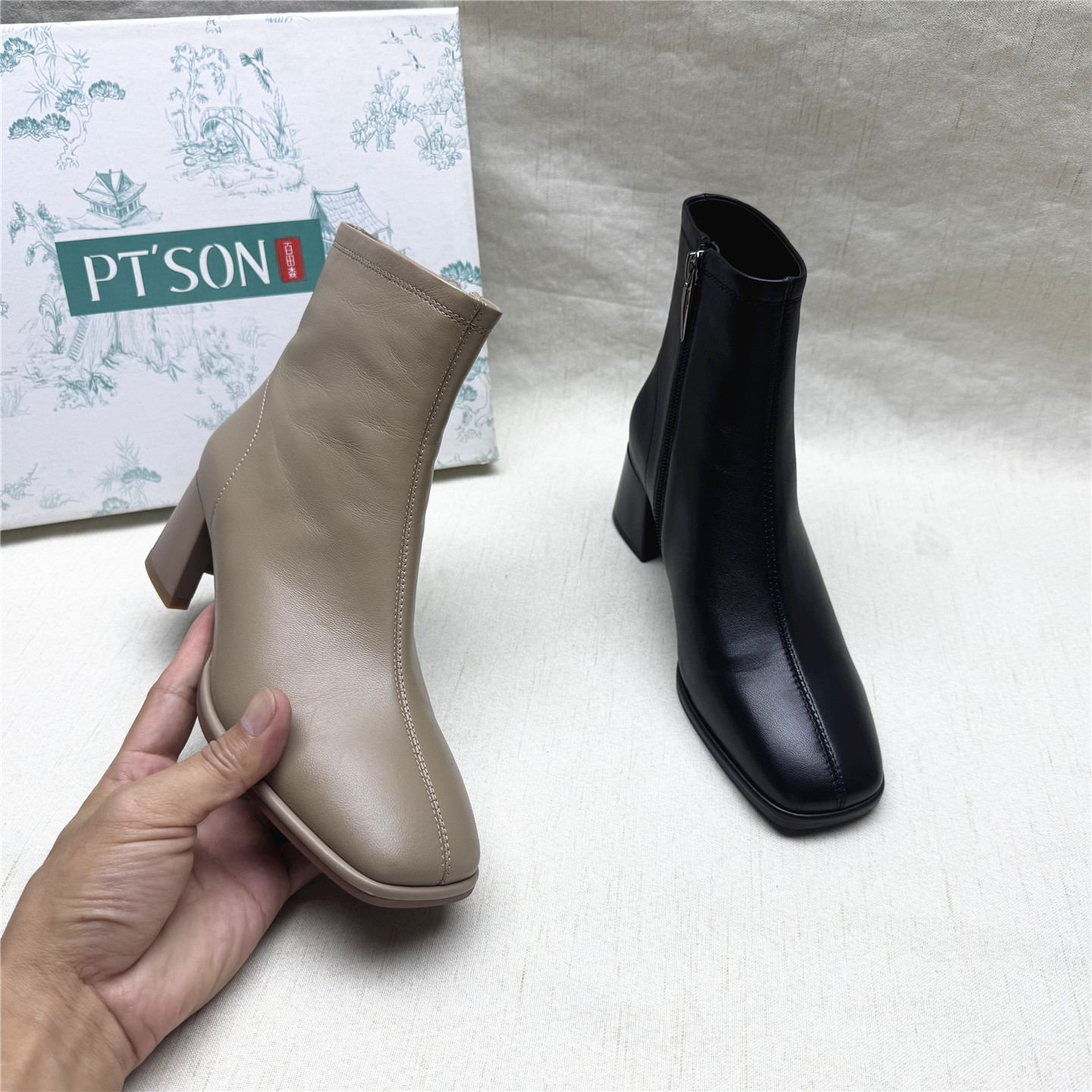 PT'SON/百田森真皮保暖时装靴女
