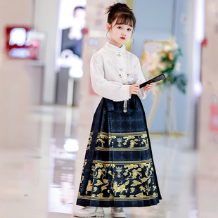 新款 连衣裙中国风唐装 儿童汉服古装 女童马面裙秋季 小女孩古风套装