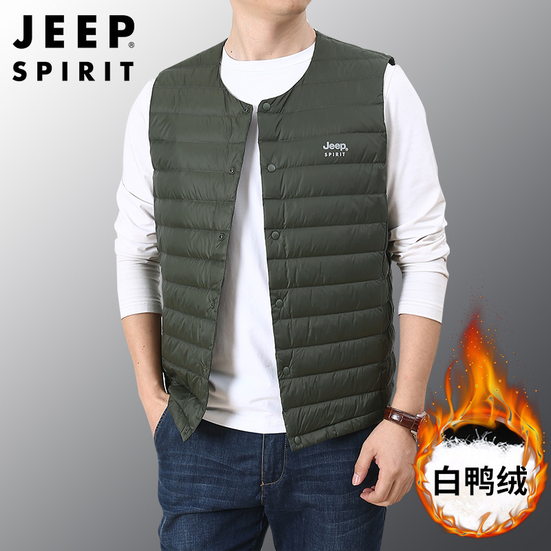 JEEP SPIRIT羽绒服2021冬季新款男马夹坎肩轻薄保暖羽绒潮流8909 运动服/休闲服装 运动羽绒服 原图主图