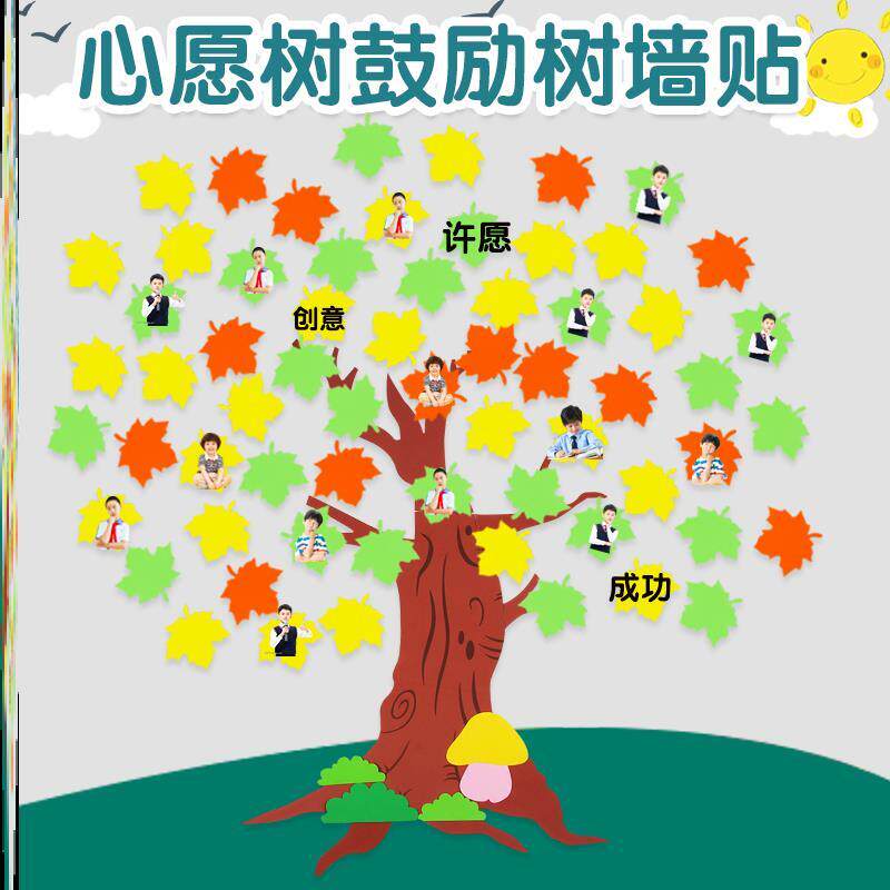 树墙贴班级许愿树场景布置墙面大文化墙贴